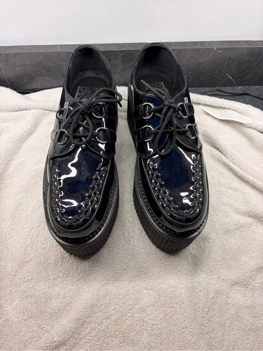 T.U.K. Footwear black patent Viva Mondo creepers men’s 12